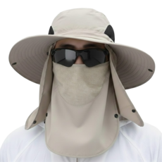 비안 UV차단 햇빛가리개 챙 넓은 스포츠 모자, 베이지, 1개