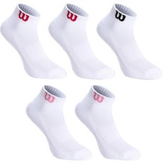 Wilson 女款運動氣墊基本款LOGO點綴踝襪 5雙, 混色