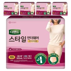 디펜드 여성용 스타일 언더웨어 성인기저귀 파워, 대형, 12개입, 5개