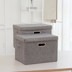 Make Mine 多用途衣物棉被整理可折疊布質收納箱 特大號, 灰色, 2個