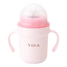 VIIDA Soufflé 鴨嘴型抗菌不鏽鋼學習杯, 330ml, 1個, 甜心粉