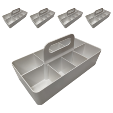 litem.里特 Porta手提可堆疊整理盒, 北歐風格簡約時尚，隔板設計, 象牙白, 5個