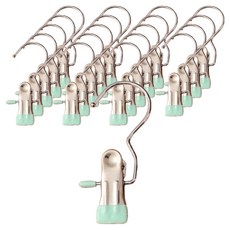 앞날창창 칼라 논슬립 치마 바지 외집게 옷걸이, 민트, 20개