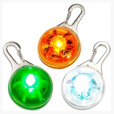 딩동펫 반려견 LED 라이트 인식표 클립형, 오렌지 + 그린 + 투명, 1세트