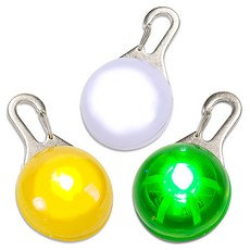 딩동펫 반려견 LED 라이트 인식표 클립형, 화이트 + 옐로우 + 그린, 1세트