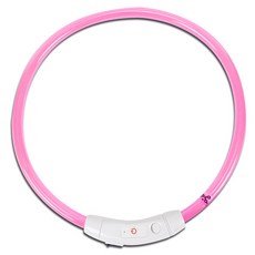 딩동펫 애견 충전식 LED 목걸이, 핑크, 1개