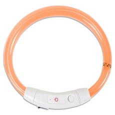 DING DONG PET 寵物可充電式LED項圈, 橘色, 1個