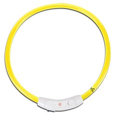 딩동펫 반려견 충전식 LED 목걸이, 옐로우, 1개