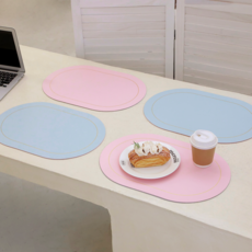 Til House雙面餐桌墊, 粉紅色 + 天藍色, 4個, 45 x 30 cm