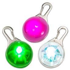 딩동펫 반려견 LED 라이트 인식표 클립형, 핑크 + 그린 + 투명, 1세트