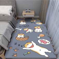 卡通小動物水晶絨地墊, 5-7mm厚度, 可機洗, 睡覺柴柴, 100 x 120cm