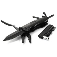 Dr.Tools 多功能折疊 MacGyver Utility Knife Multitool 18 合 1 碳黑, 1個