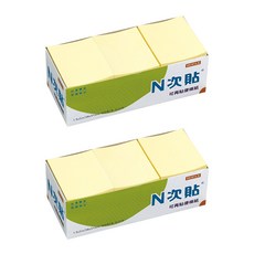 N次貼 便條貼 61106 38 x 51mm 100張, 黃色, 12本, 2盒