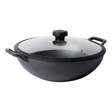 MEYER 美亞 烤箱/電磁爐適用 鑄鐵萬用鍋雙耳小炒鍋 含蓋, 黑色, 1個, 20cm