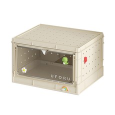 UFORU 簡約洞洞板多功能折疊收納盒, 奶油白洞洞箱, 30x24x18公分, 1個