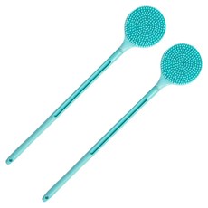 YBHOME 矽膠雙面沐浴身體刷, 藍色, 2個, 1入
