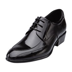 VONIN HOMME 天然牛皮縫線設計U頭皮鞋 LC009BK 跟高6cm