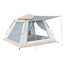全自動速開 4人帳篷 家庭露營 帶天幕 銀色, 210x210x135cm