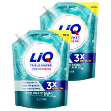 리큐 진한겔 딥클린 드럼용 액상세제 리필, 2L, 2개