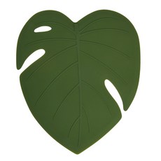 Dailylike 樹葉造型矽膠防滑地墊, 1個, 龜背竹