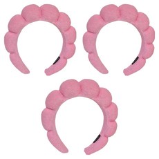 큐세라 구름 머리띠 세안 밴드 헤어 액세서리, 3개, 핑크