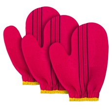 Cozywell 搓澡巾手套 WA5003, 紅色, 3個, 1入