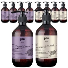 plu Therapy精油舒緩沐浴露組 香檸檬&薰衣草香 500g+百合&香草香 500g, 5組