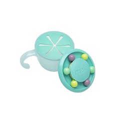 melii 零食杯, 趣味玩具, 旋轉數數小珠子, 防漏軟墊, 可拆卸小茶杯, 藍色, 1個