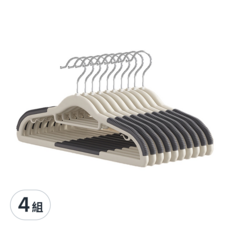 BangJiaShi 幫家適 無痕衣架 10個, 靜謐灰, 4組