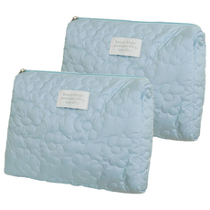 Keulreeora 花卉防水化妝包 其他美妝小物, 藍色, 2個