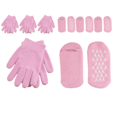 페이스바디 미용보습 굳은살 젤 장갑 + 풋팩 세트 핑크, 4개, 500g
