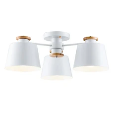 honey comb 北歐風半吸頂燈三燈(BL50143), 簡約設計，適用於客廳、臥室，E27燈頭, 白色