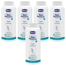 Chicco 寶貝 嬰兒植萃細緻爽身粉 150g, 適用年齡0m+, 通過皮膚科醫師臨床測試, 5瓶