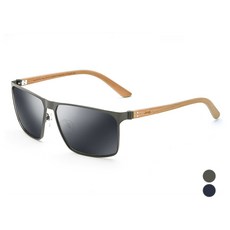 Jeep Wood Temple 偏光太陽眼鏡 A6225, 槍色 + 煙灰色