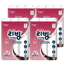 Living SOFT TISSUE 3層 Lovely 黑櫻桃 高級捲筒衛生紙, 4套, 30m, 30捲