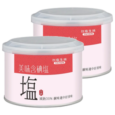 TAIYEN 台塩生技 美味含碘鹽 減鈉30% 鹹味適中, 300g, 2罐