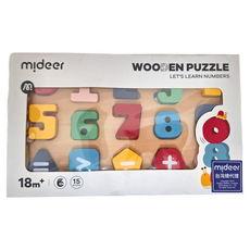 mideer 木質積木拼圖 數字運算 1.5歲以上, 1盒, 15