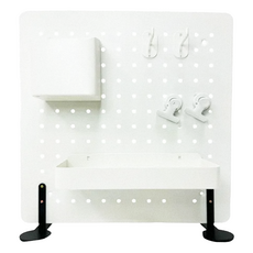 金屬洞洞板，1mm金屬板身 桌面收納 不占位, 純白款, 1個