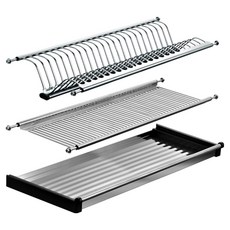 好物良品 不鏽鋼櫥櫃瀝水碗盤收納支撐架 55~60cm櫃體適用 小(25 x 52.5cm), 單一顏色, 2層, 1個