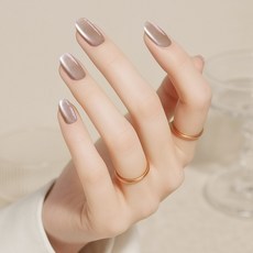 ItTem SHOP 磁吸貓眼凝膠美甲貼片組, 013長版灰色Will, 4套