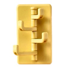 U-mop 無痕旋轉掛勾 9.5 x 5.5cm 4個, 黃色, 1組