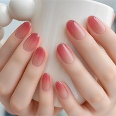 잇템샵 네일팁 그라데이션 컬렉션 숏 롱 디자인, 1개, 피치더스크