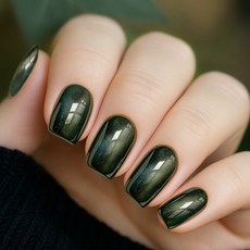 ItTem SHOP 磁吸凝膠美甲片組, 008深翠綠, 5套