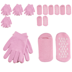 페이스바디 미용보습 굳은살 젤 장갑 + 풋팩 세트 핑크, 5개, 500g