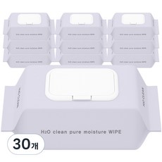 한스웰 H2O클린 초순수 엠보싱 물티슈 캡형, 50g, 100매, 30개