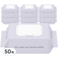 한스웰 H2O클린 초순수 엠보싱 물티슈 캡형, 50g, 100매, 50개