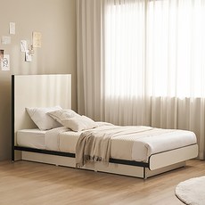 잉글랜더 SAF 모아 평상형 침대 프레임 + 9존 매트리스 세트 방문설치, 베이지(프레임), 화이트(매트리스)