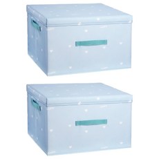 신박라이프 방수 접이식 리빙박스, 블루, 2개