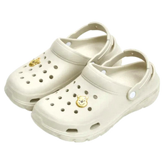 BORUI 柏睿鞋業 大人款 電燈飾釦洞洞涼鞋 造型戶外休閒鞋, 維尼經典 奶油白, 240mm, 1雙