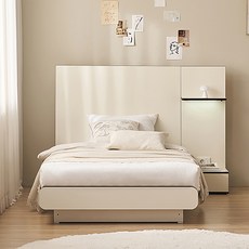 잉글랜더 SAF 모아 평상형 침대 프레임 + 협탁 + 스탠다드 매트리스 세트 방문설치, 베이지